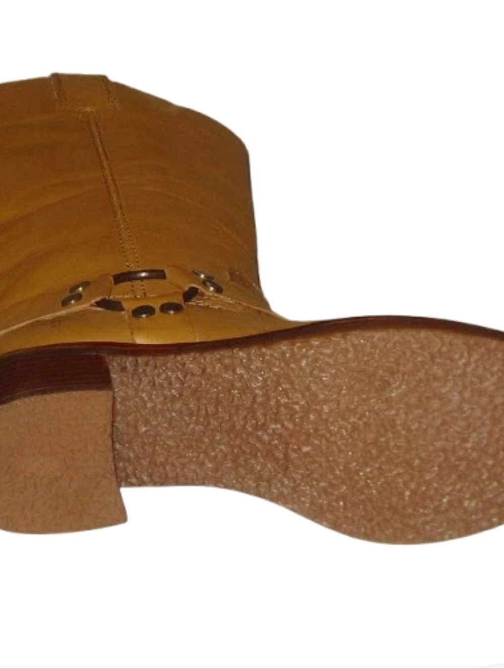 Frye CAMRYN Tall HARNESS Boots BANANA Leather Women  MSRP$498 NWB - Picture 4 of 7